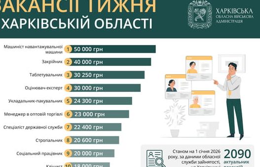 Харківська область: Оновлений перелік вакансій та можливості перекваліфікації