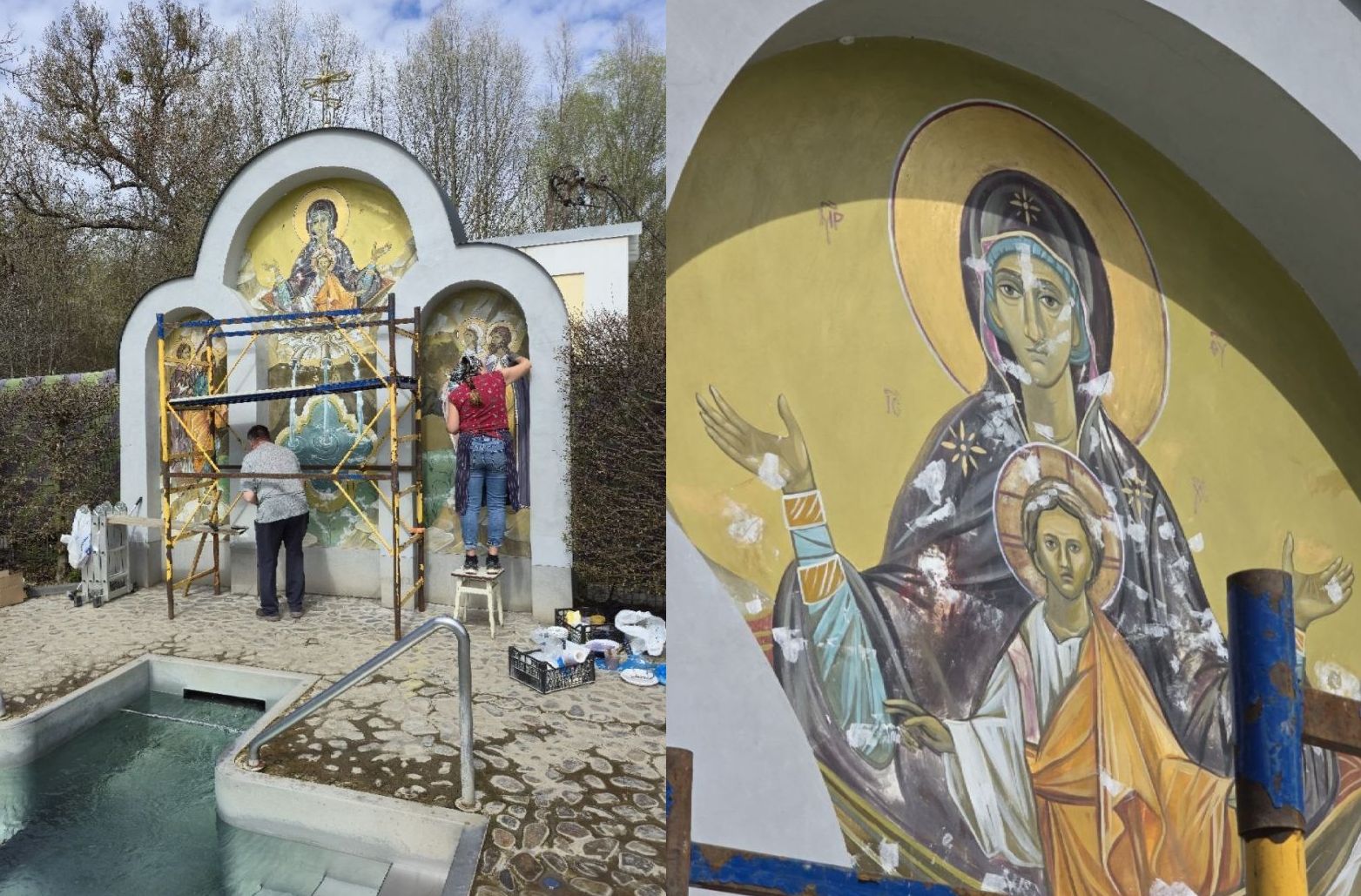 Відновлення фрески Оранти у Саржиному Яру
