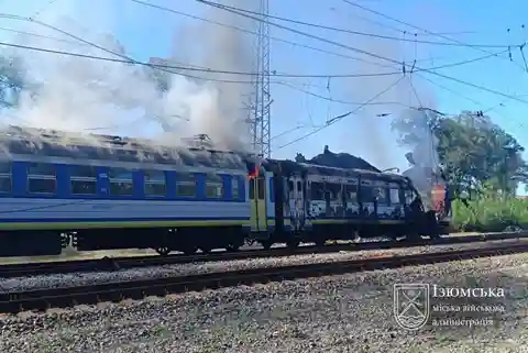 Ворожий дрон атакував потяг на Харківщині